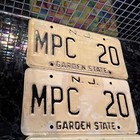 2 Pair 4 60 s New Jersey N j  Garden State License Plate Mpc 20-2   Mpc 20 Rare