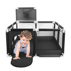 Foldable Kid Baby Playpen Fence Safety Center Play Yard Oxford   Basketball Hoop