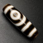 Rare Tibetan Buddhism Agate 2 Eyes Totem Dzi Bead Amulet Necklace Pendant G105