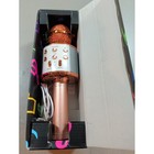 Rose Gold Wireless Bluetooth Karaoke Microphone Handheld Ktv Speaker Led Light