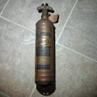 Vintage Pyrene Fire Extinguisher Brass With Wall Mount Bracket Collectible Empty
