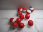 12 1 25   Fishing Bobbers  Round Floats Red White Plastic Snap On Float