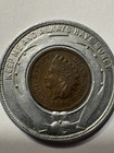1906 Encased Indian Head Penny Fuller Buggy Co Jackson Mi Auto Carriage Token
