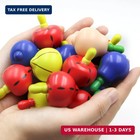 100 Pcs Fruit Spinning Tops Fun Wooden Spin Tops Classic Vintage Gyroscope Kids