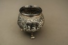 Antique Indian Kutch Bhuj Silver Repousse Salt Cellar 19th Century