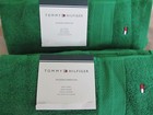 2x Tommy Hilfiger Modern American Green Soft Cotton Bath Towels 30x54 Logo