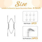 6 Pack Plate Hangers For The Wall  Suitable For 4-6 Inch Art Plate  Stainless   