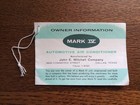 Vintage Mark Iv Automotive Air Conditioner 1950s Owner s Manual Drop Air