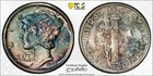 1945 S Toned Mercury Dime Pcgs Cac Ms 67 See Video Toning Silver Coin 10c