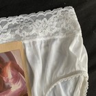Ashley Taylor Women Small Underwear White Nylon Lace Full Cut Granny Brief Panty
