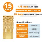 15pack 1 4   Air Hose Fittings Brass 1 4 Inch Ntp Female Industrial Coupler Quic