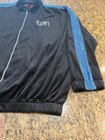 Xl Korn Vintage Black Velour Full-zip Track Jacket Blue Sequin  Stripe  Size Xl