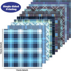 Blue Plaid Pattern Scrapbook Paper Pad  24 Sheets 12 Designs Cardstock Paper Pad