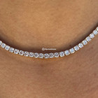 20 Ct Round Natural Diamond Tennis Necklace 14k White Gold 16 Inch