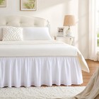 Queen Size White Bed Skirt 18  Drop  Elastic Wrap Around  Easy Fit Bedding