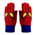 Kids Spiderman Pattern Winter Gloves Full Finger Warm Knitted Stretch Gloves