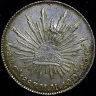 1887 Mexico Ca Mm 8 Reales Silver Coin Chopmark  s32