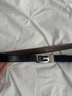 Gucci Black Leather Belt With Silver Buckle Vintage