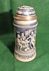 Vintage Old Gerz German Beer Stein Cermanic Lid 4   w By 8    H By 6    Deep Blue Grey
