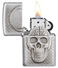 Zippo 29818  Gothic Skull And Brain Surprise Emblem  Brushed Chrome Lighter