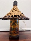 Vintage Tiki Bar Orchids Of Hawaii Tiki Bamboo Swag Lamp Hanging Light  4