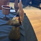 Vtg Handmade Brass Angel Candelabra Candle Holder Religious Antique Decor 6   