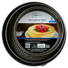 6   8   10  Round Nonstick Carbon Steel Springform Cake Pans  Gray  Set Of 3