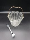 Crystal Ice Bucket With Handle Clear And Frosted  Glass By The Heller Glass Co 