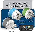 Full European Travel Adapter Set - Dual Input American To Europe  Germany  Engla