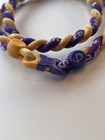 Phiten Tornado Titanium Necklace 21   - Purple gold Uw Huskies Colors - New  Loose