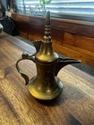 Vtg Brass Dallah Arabic Middle Eastern Decorative Coffee Pot Etched Design 6 5   