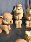 5 Vintage Rubber Squeak Toys Lot Elephant Lamb Dog 50s 