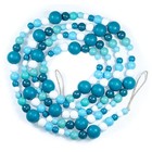 Farmhouse Wood Beads Garland  1 Pcs Decorative Beads With Tassels  55 Deep Blue
