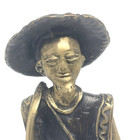 Asian Man Cast Bronze Figure Statue Rare Antique 8 5 