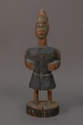 Large Old Unusual West African Tribal Art Nigeria Benin Dahomey Painted Figure