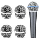 4 Pack Sm58 Microphone Head Replacement Standard Size Grille Mic Replacement Wit