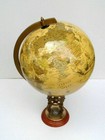 Antique 18  Globe World Map Earth Globes With Designer Lions Wooden Base Compass