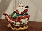 Vintage 1993 Kris Kringle Santas Sleigh Salt   Pepper Shakers Fitz   Floyd Boxed