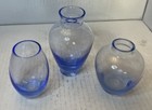 Bud Vase  Trio Blue Glass Propagation Station Flower Plant