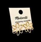 Madewell Vintage Gold Tone Cutout Flower Statement Stud Earrings