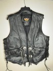      Harley-davidson Leather Vest     Long Island H o g      Patched Biker Vest Size L