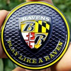 Premium Nfl Baltimore Ravens Poker Card Guard Chip Protector Golf Marker Coin 