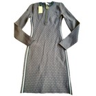 Nwt  195 Michael Kors Knit Monogram Bodycon Sweater Dress W geo Print Logo Sz Xs