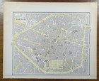 Vintage 1901 Brussels Belgium Map 14 x11  Old Antique Original Palace La Nation