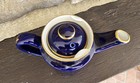 Missouri Pacific Lines Rr Teapot Vintage Cobalt Blue Gold Hall China Co 