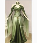 Medieval Renaissance Costume Style Green Dress With Sleeves Cosplay Costume