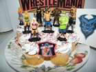 Wwe Wrestling Cake Toppers Set Of 12 With 10 Figures  Wwe Tattoo And Finger Ring