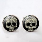 Skull Bond Suit Mens Cufflinks Silver Metal Alloy Bronze Halloween Classy Spooky