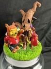 Vintage Disney Winnie The Pooh   Friends Halloween Glass Candy Jar Very Rare Htf
