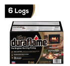 Duraflame Fire Logs 6 Pack - 4 5lb Bright Burning 3 Hour Burn Time Fast Lighting